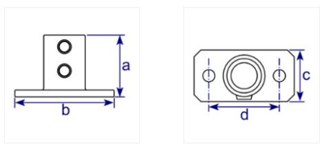 Dimension drawing to show 232 D48 Heavy Duty Base flange